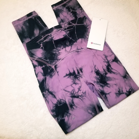 Lululemon Power Thru High Rise Crop 23" Legging Tie Dye Athleisure Athletic NWT - Picture 8 of 14